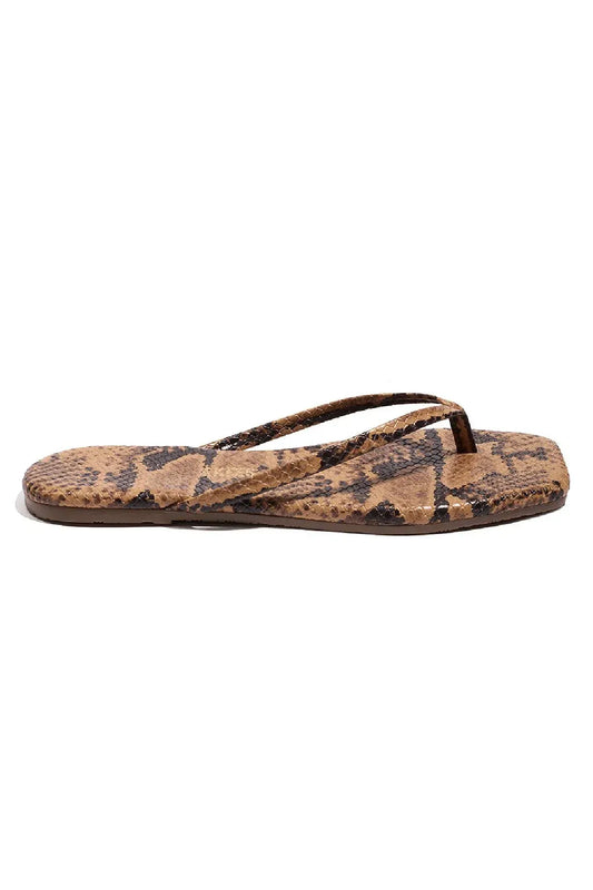 Flip-Flops Square Toe Exotics in Coco Snake