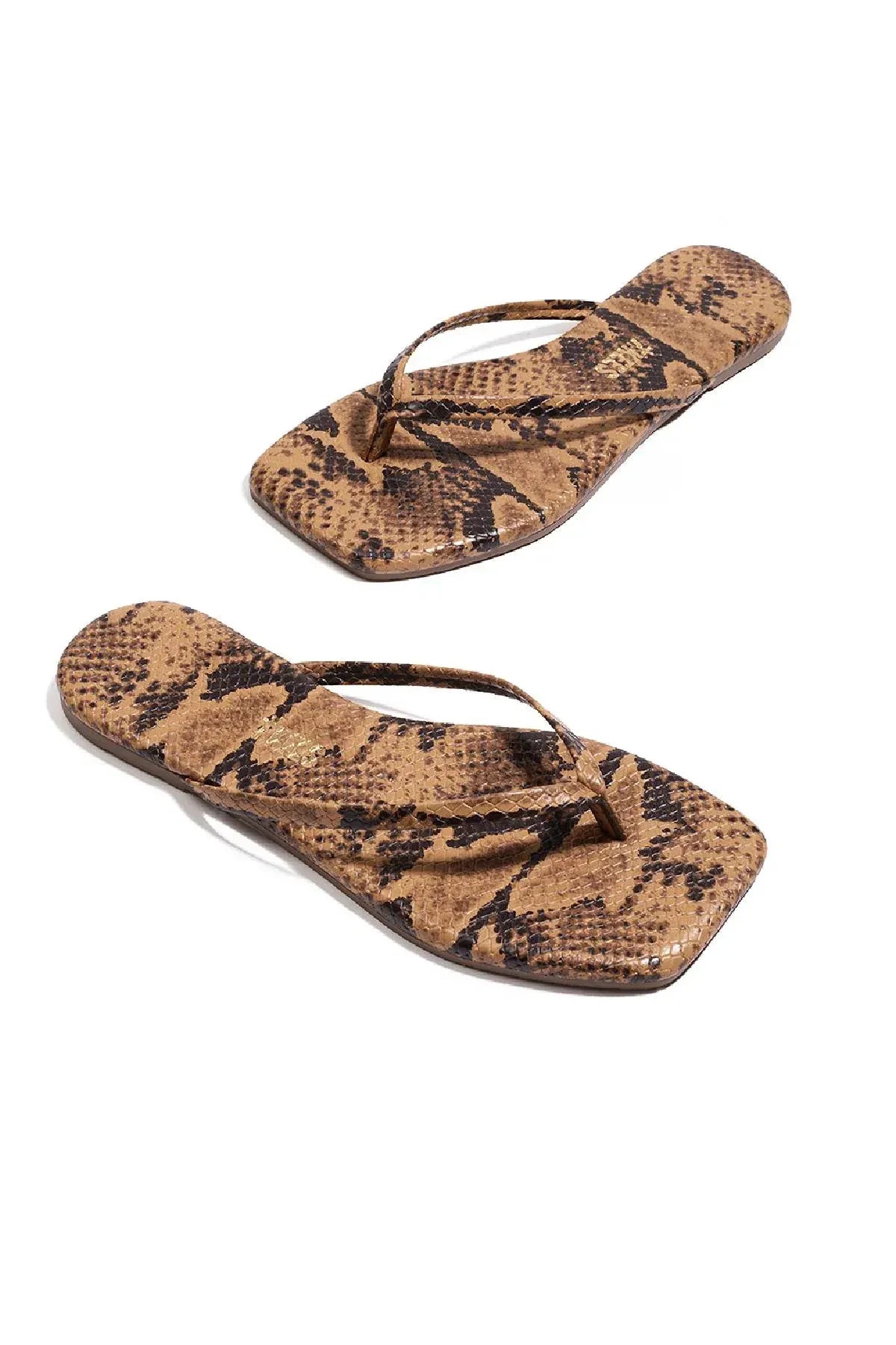 Flip-Flops Square Toe Exotics in Coco Snake