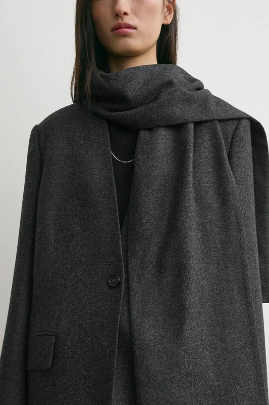 Blazer scarf in charcoal melange