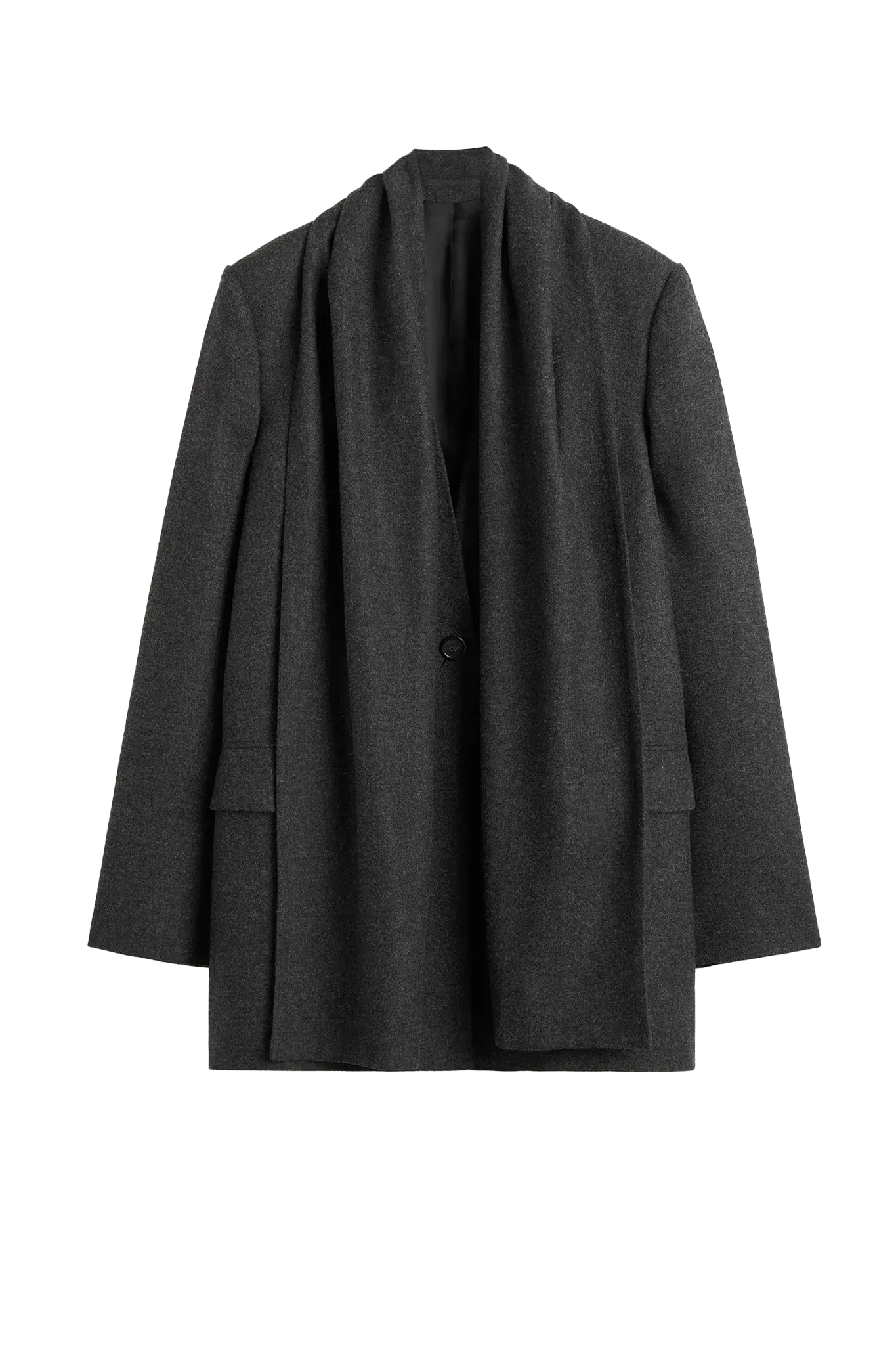 Blazer scarf in charcoal melange