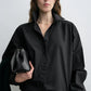 Shirt Classic Tumbled in Washed Black