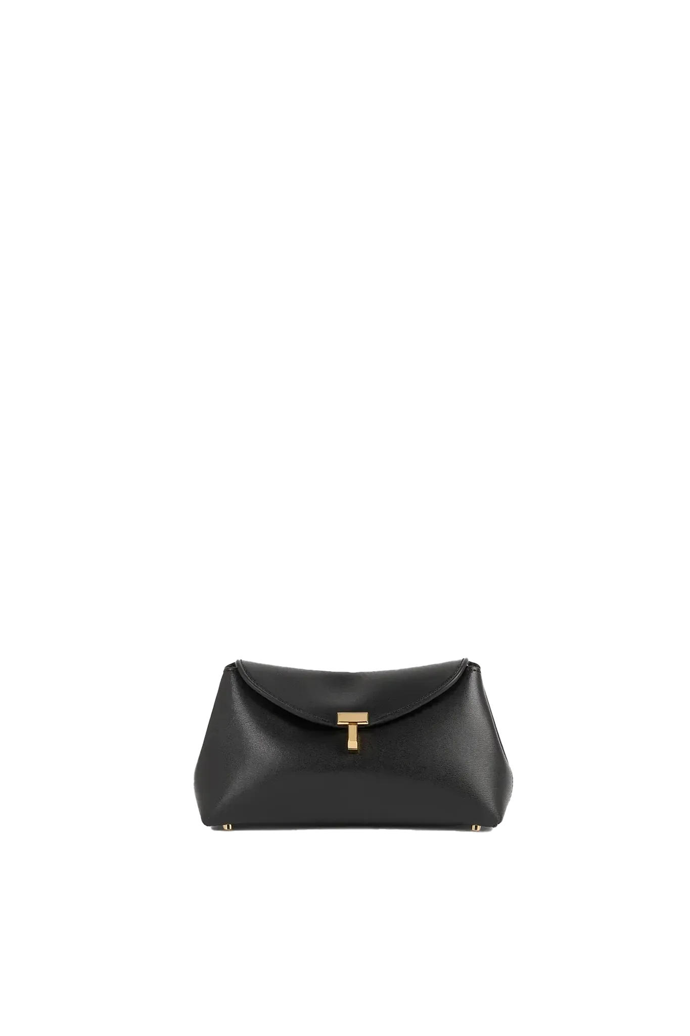 Clutch Mini T-Lock Leather in Black
