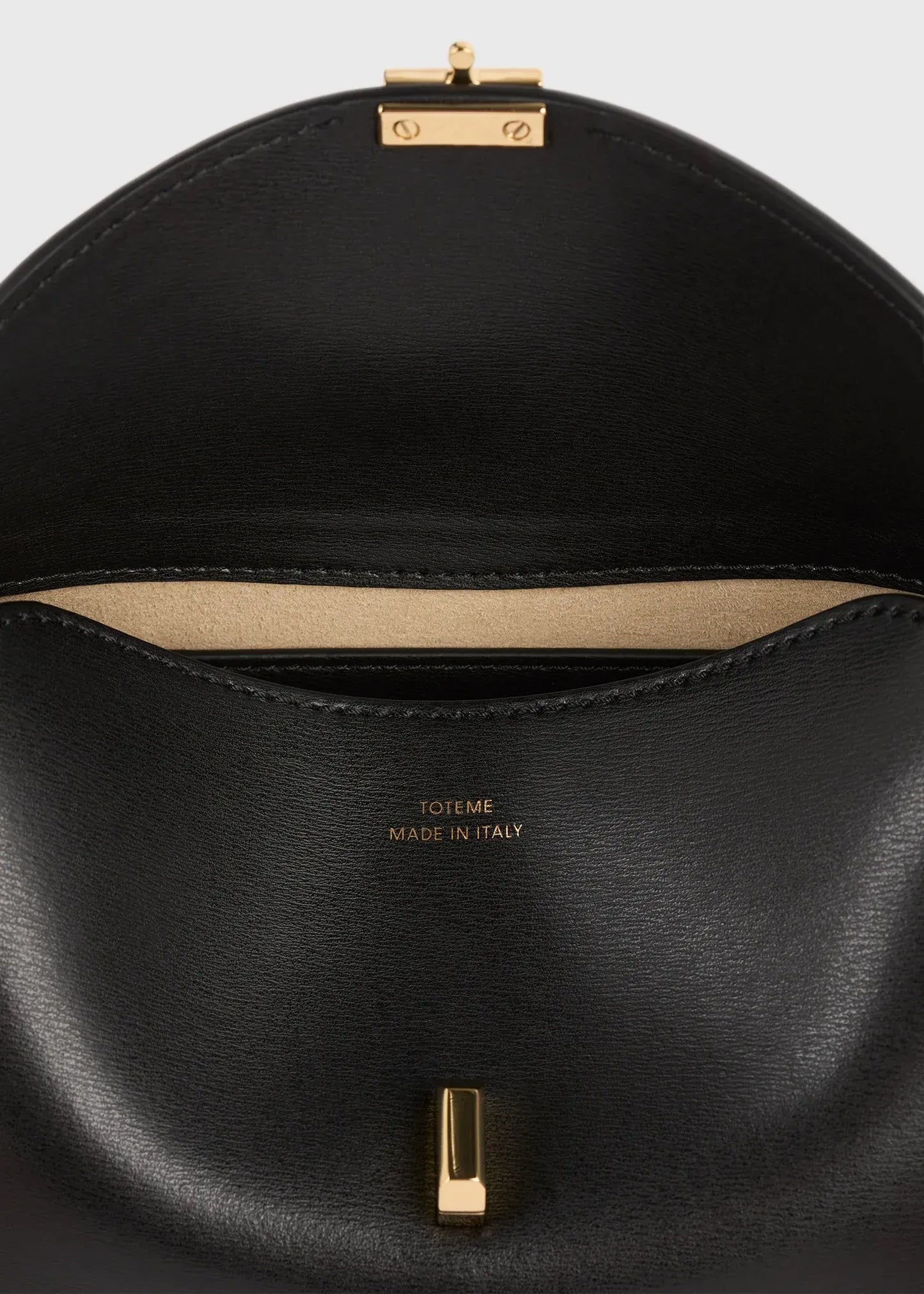 Clutch Mini T-Lock Leather in Black