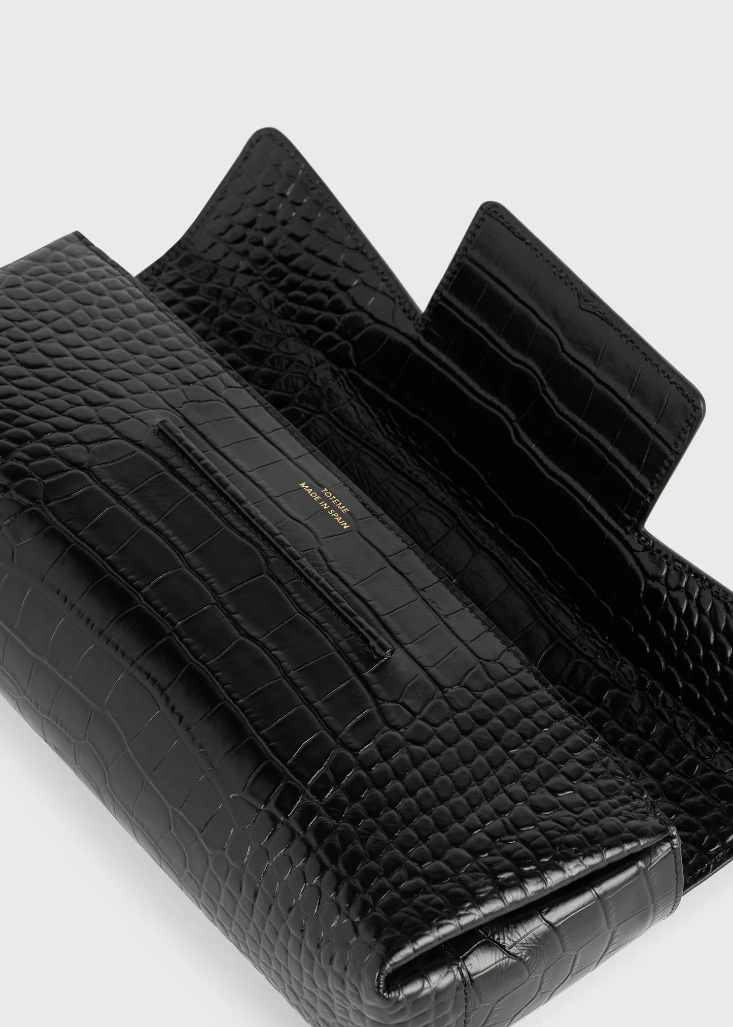 Clutch Soft Croco-Embossed in Black
