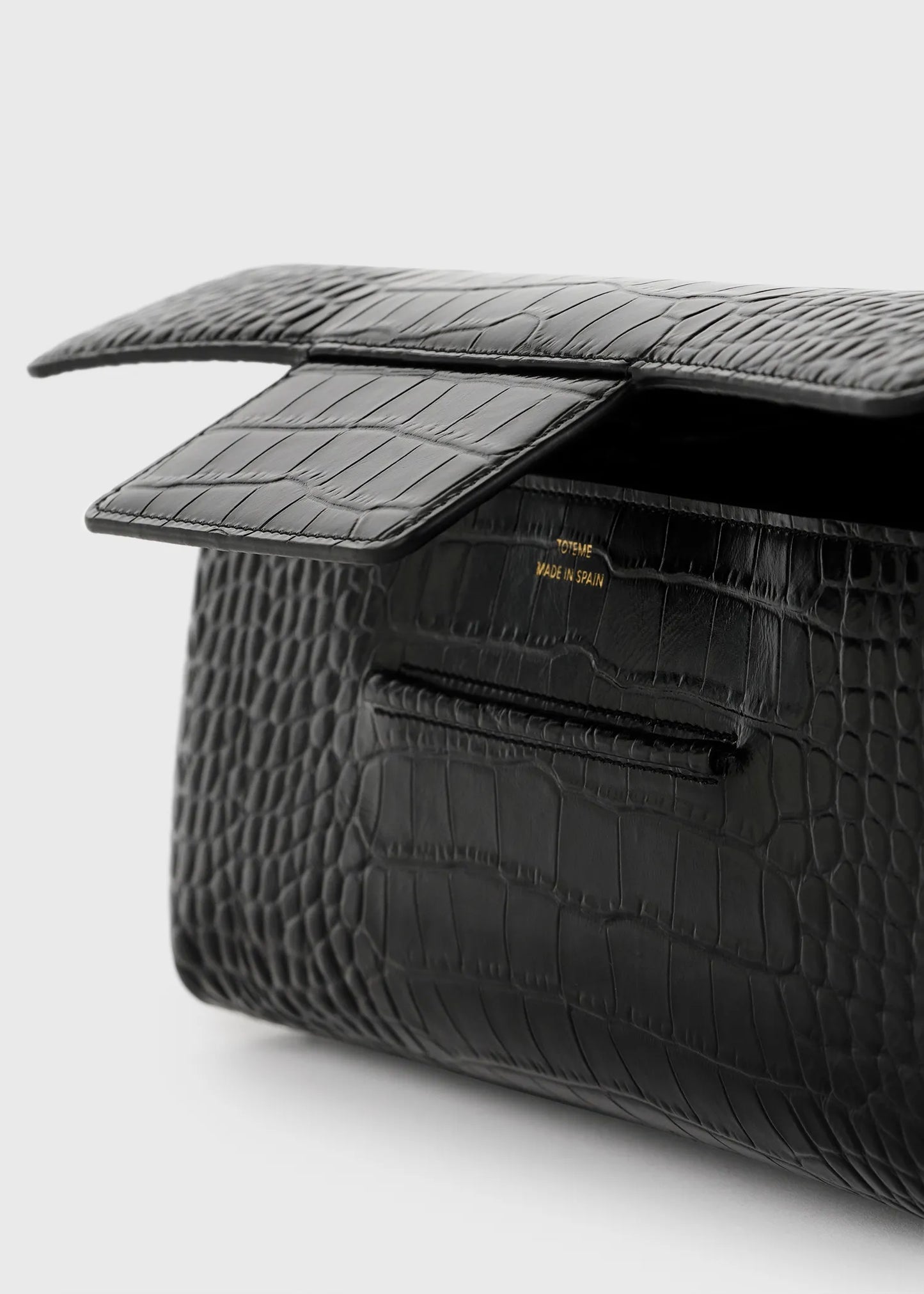 Clutch Soft Croco-Embossed in Black