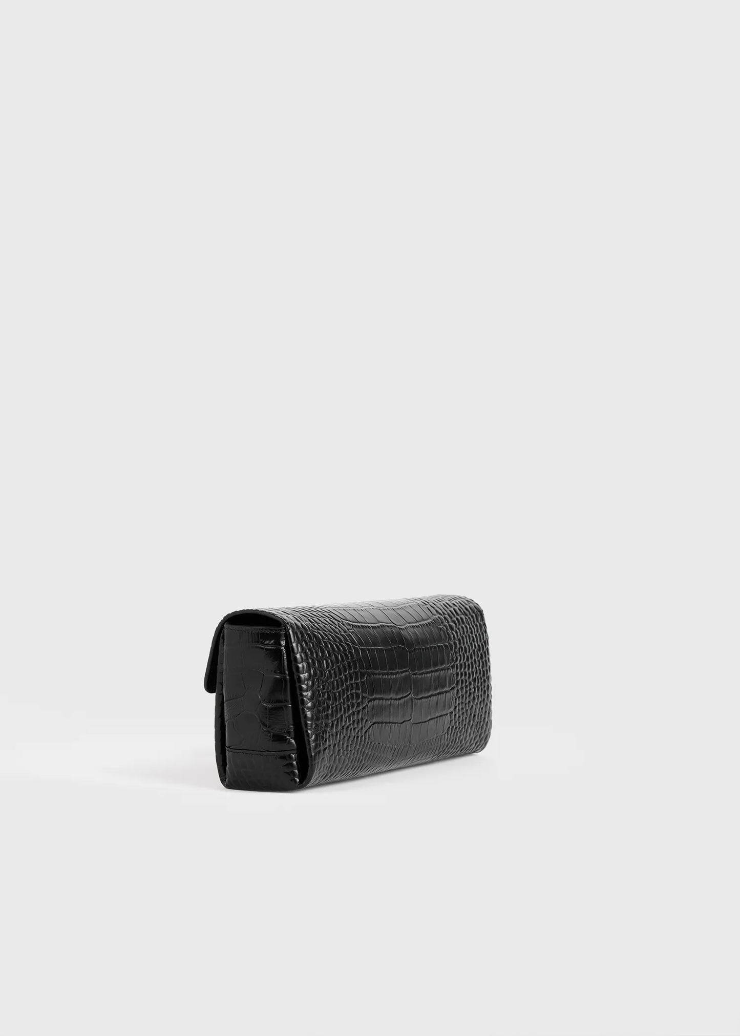 Clutch Soft Croco-Embossed in Black