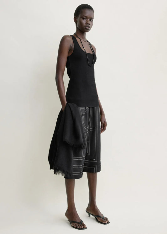 Hose Monogram Silk PJ Culottes in Black