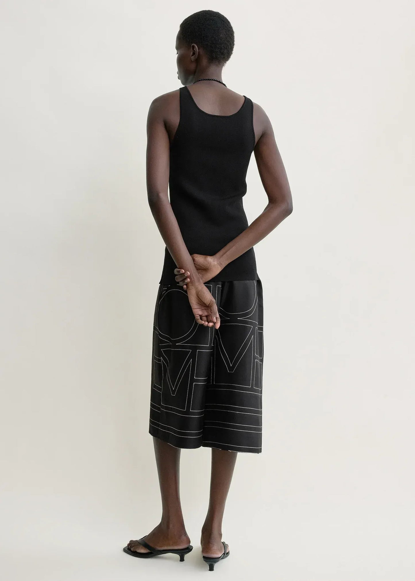 Hose Monogram Silk PJ Culottes in Black