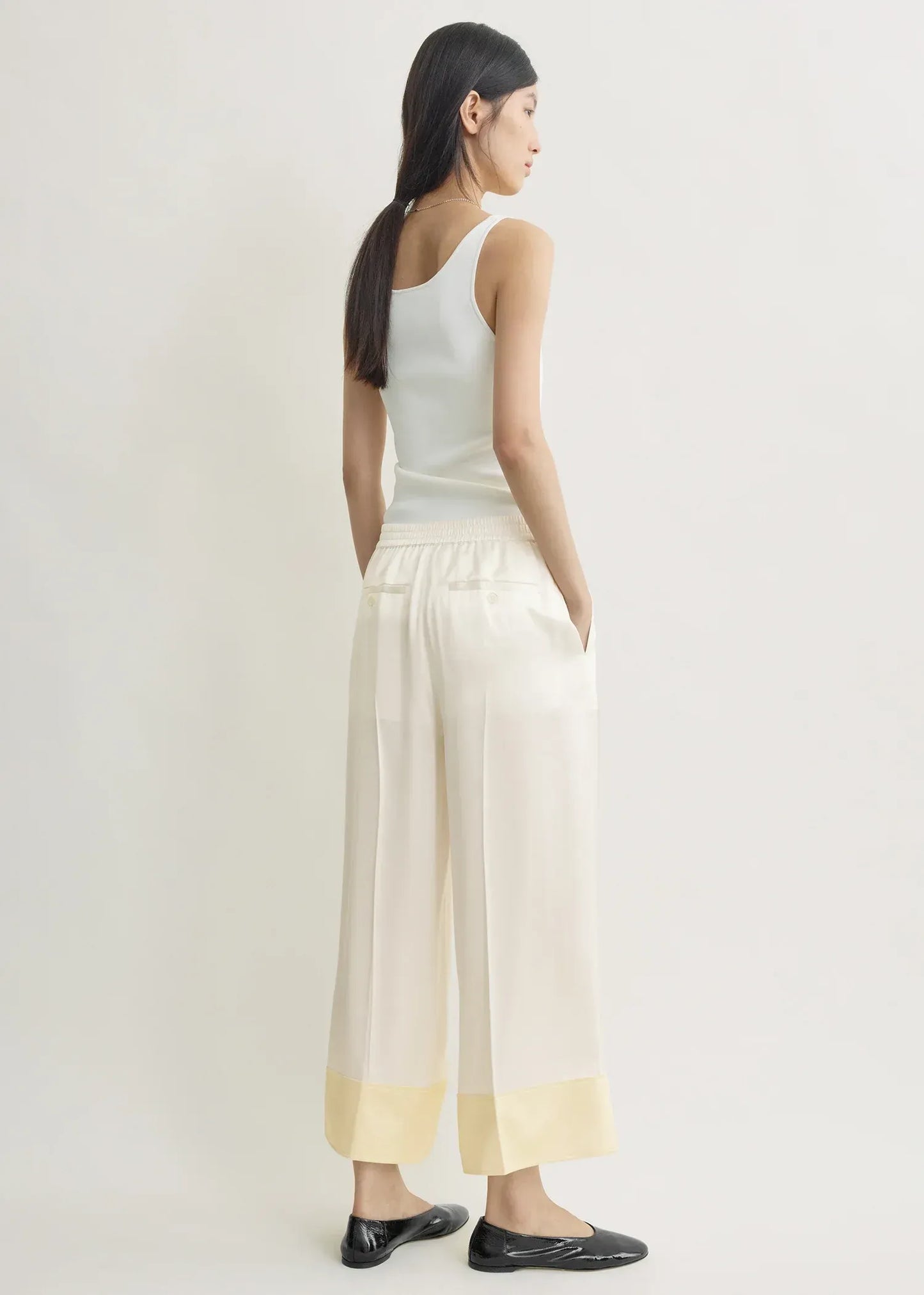Hose Satin Drawstring in White