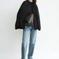 Cardigan Drawstring Cape in Black
