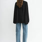 Cardigan Drawstring Cape in Black