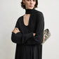 Kleid Rounded Neckline in Black