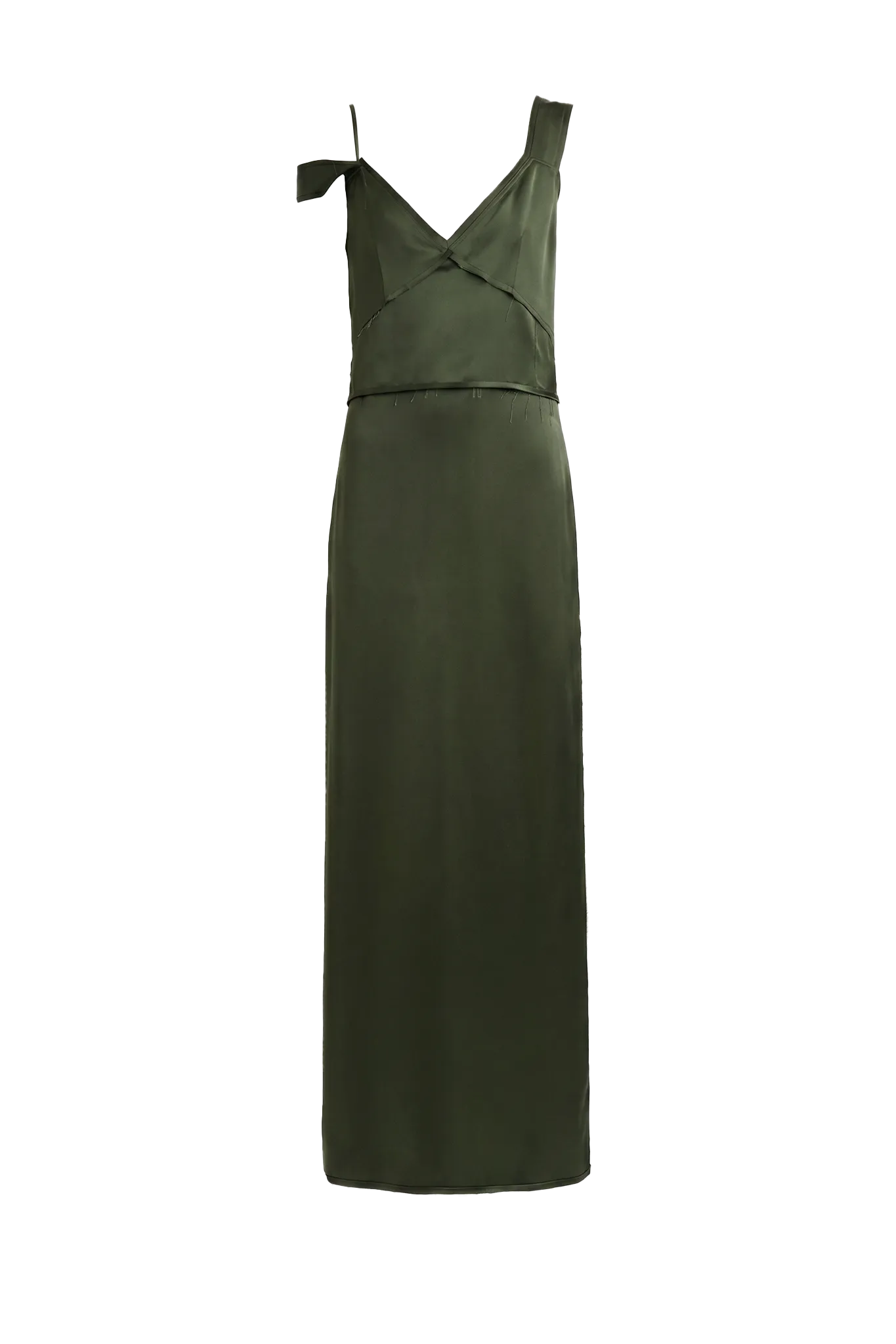 Kleid V-Neck Slip in Bottle Green