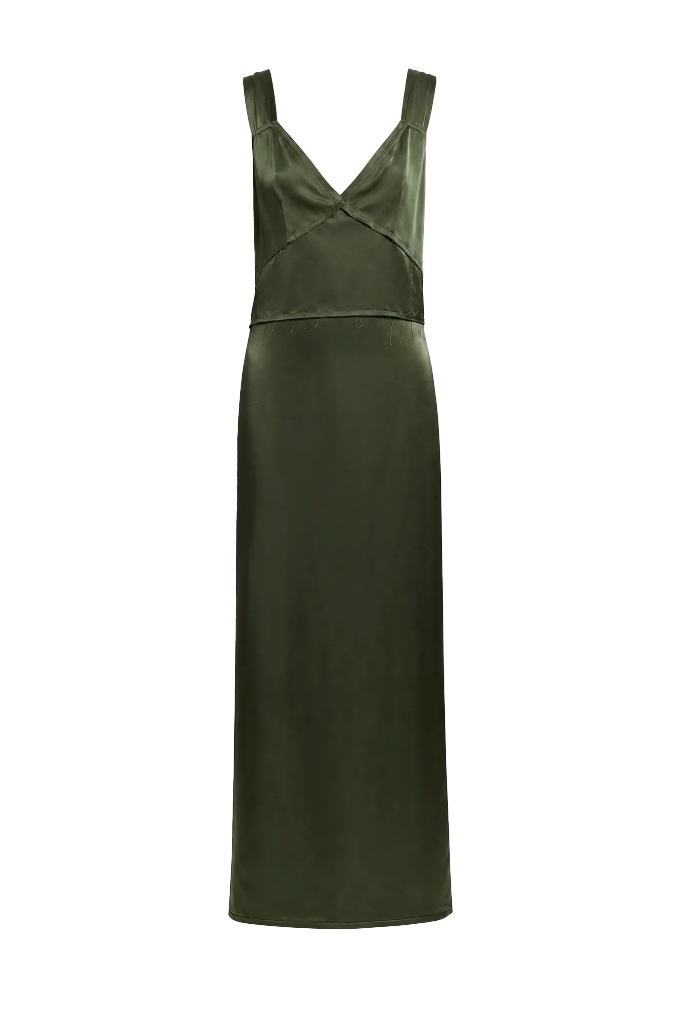 Kleid V-Neck Slip in Bottle Green
