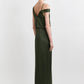 Kleid V-Neck Slip in Bottle Green