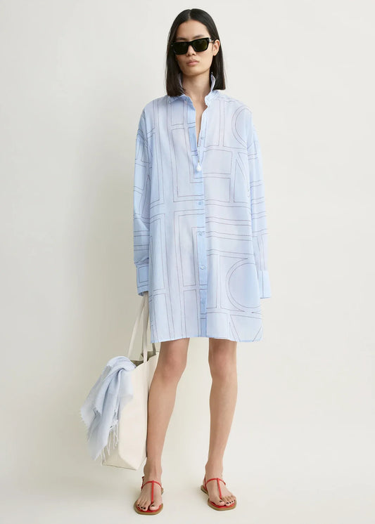 Long Shirt Summer in Sky-Red