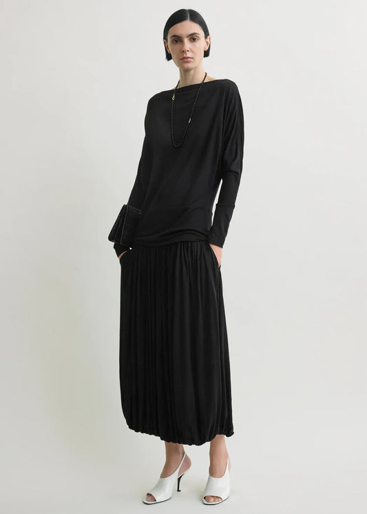 Longsleeve Boatneck Jersey in Black