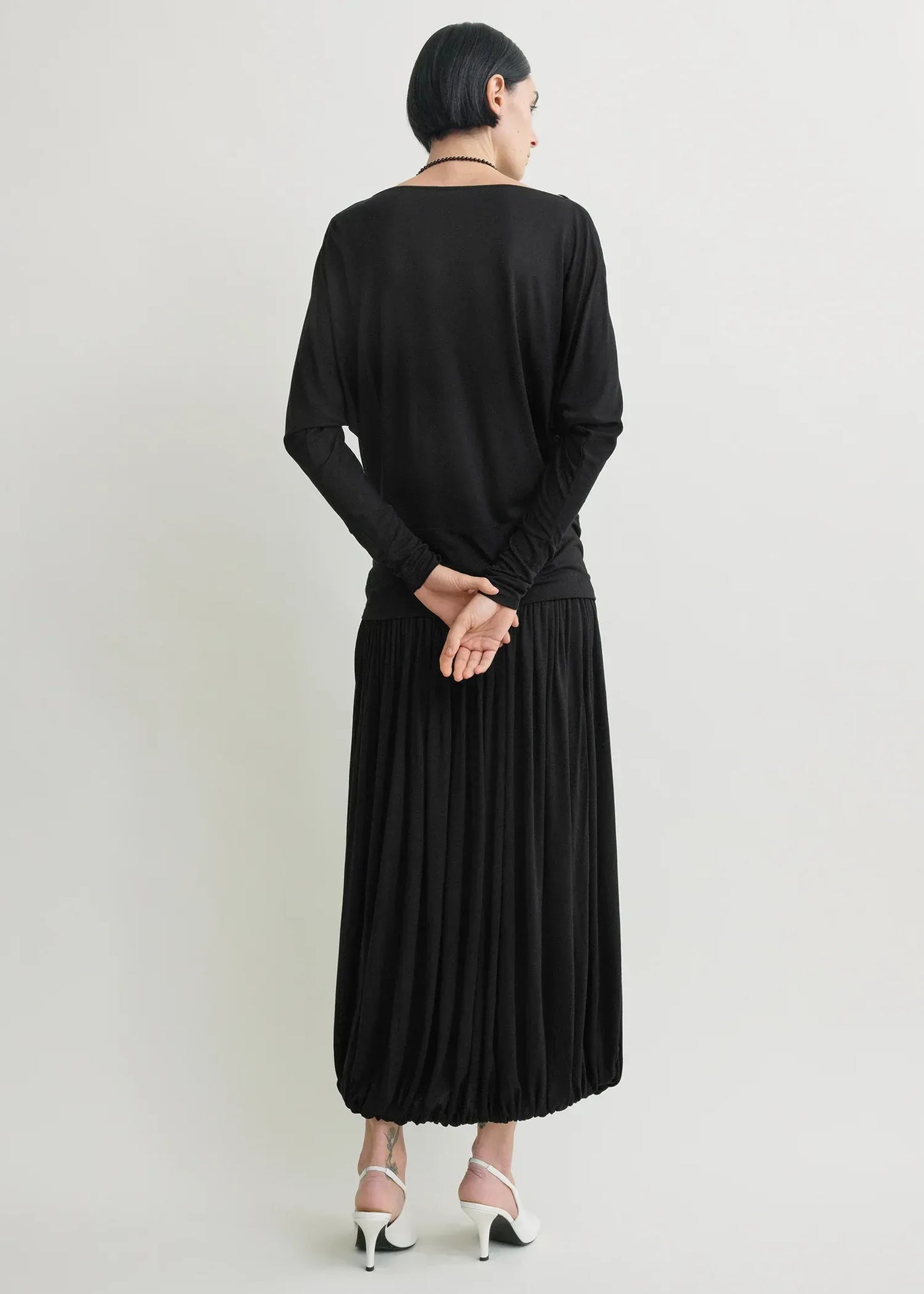 Longsleeve Boatneck Jersey in Black
