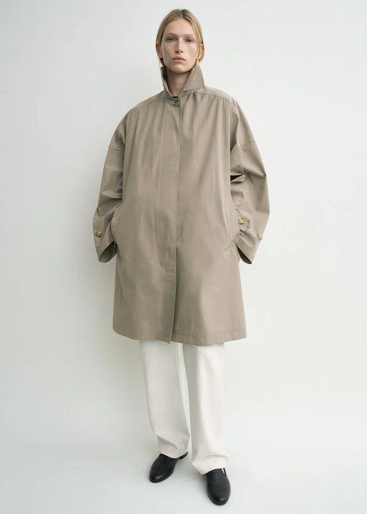 Mantel Car Coat in Taupe