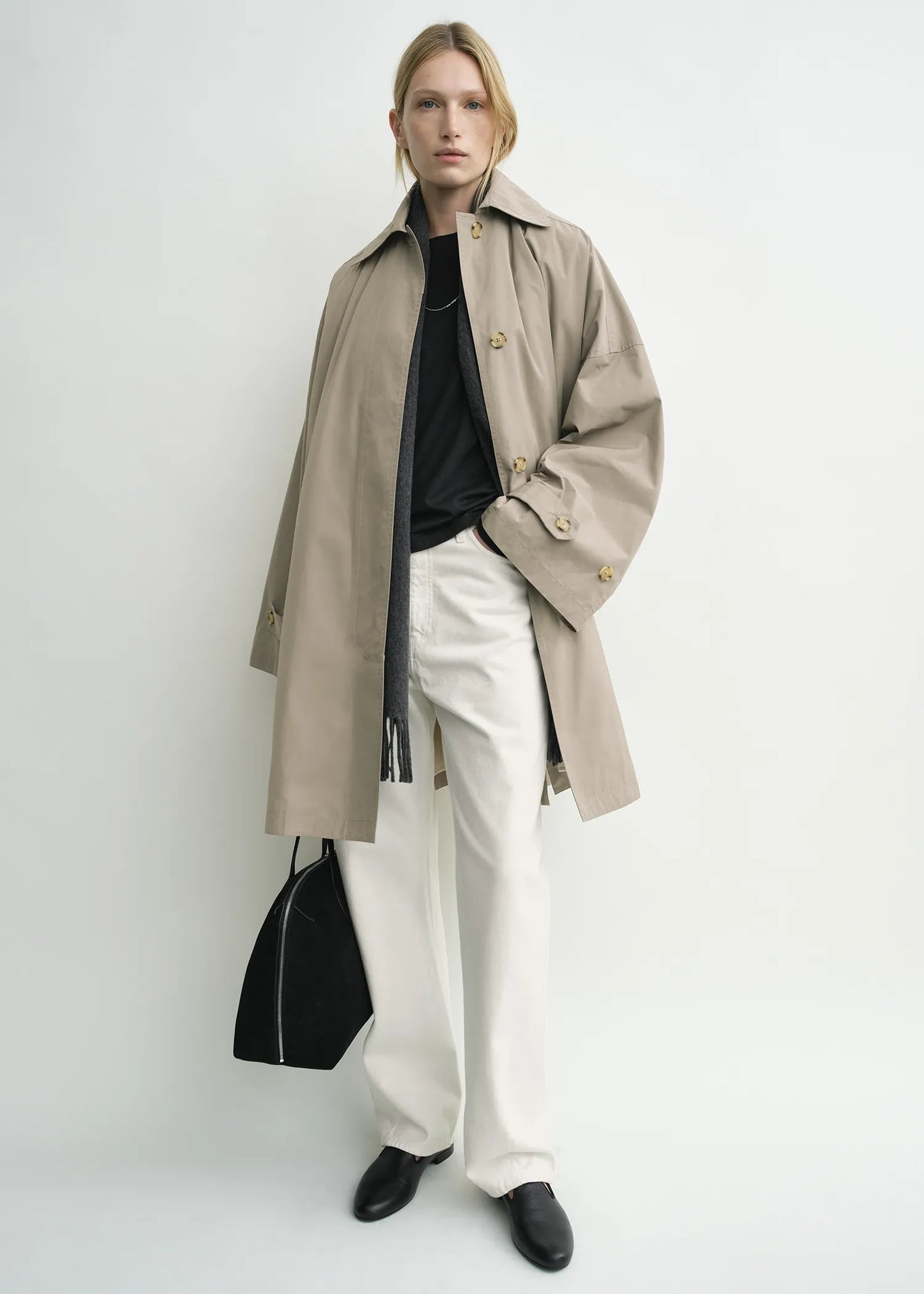 Mantel Car Coat in Taupe
