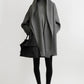Mantel Hoodie in Pale Grey Mélange
