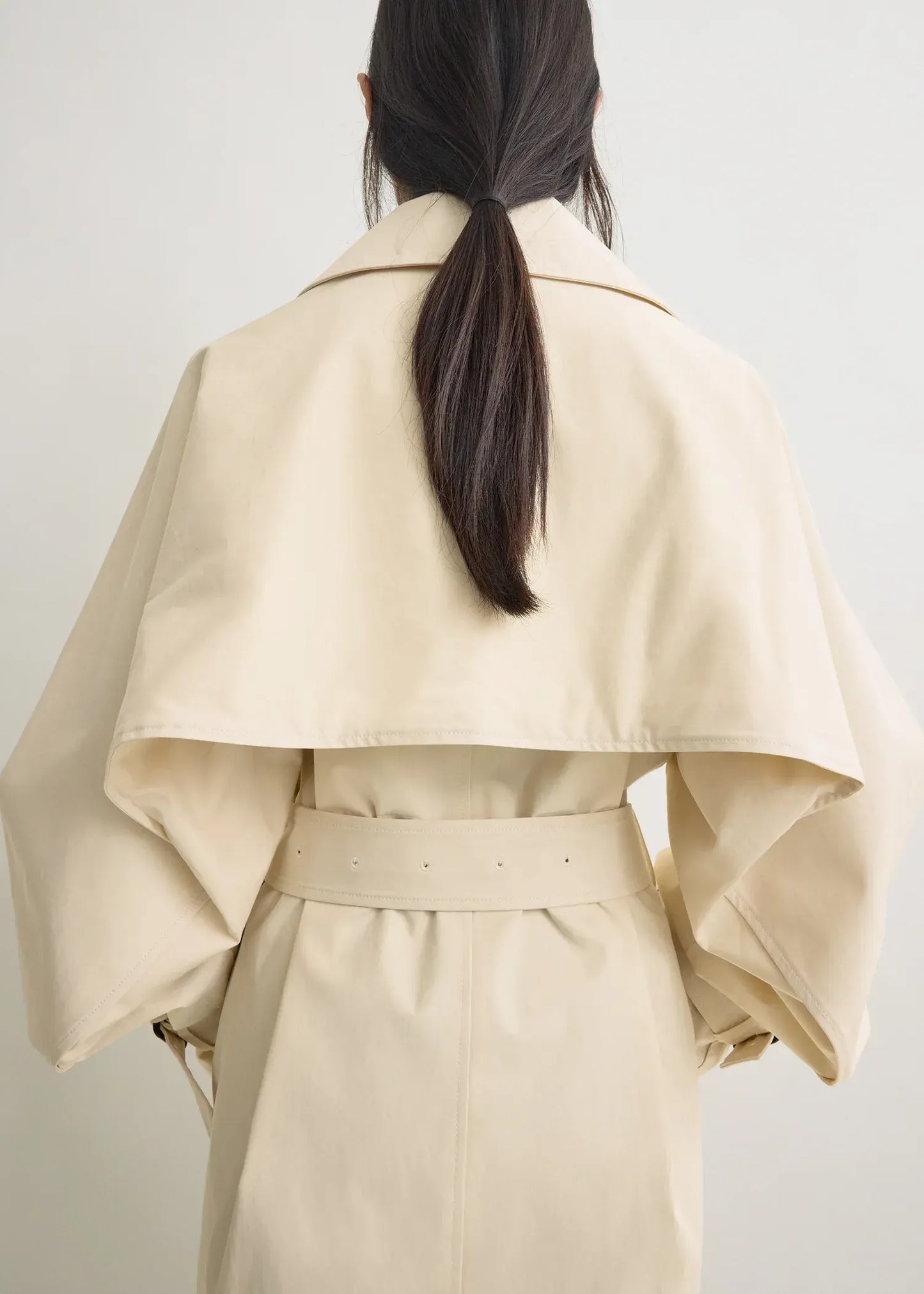 Mantel Washed Cotton Trench in Stone