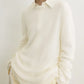 Pullover Long Open Weave in Off-White