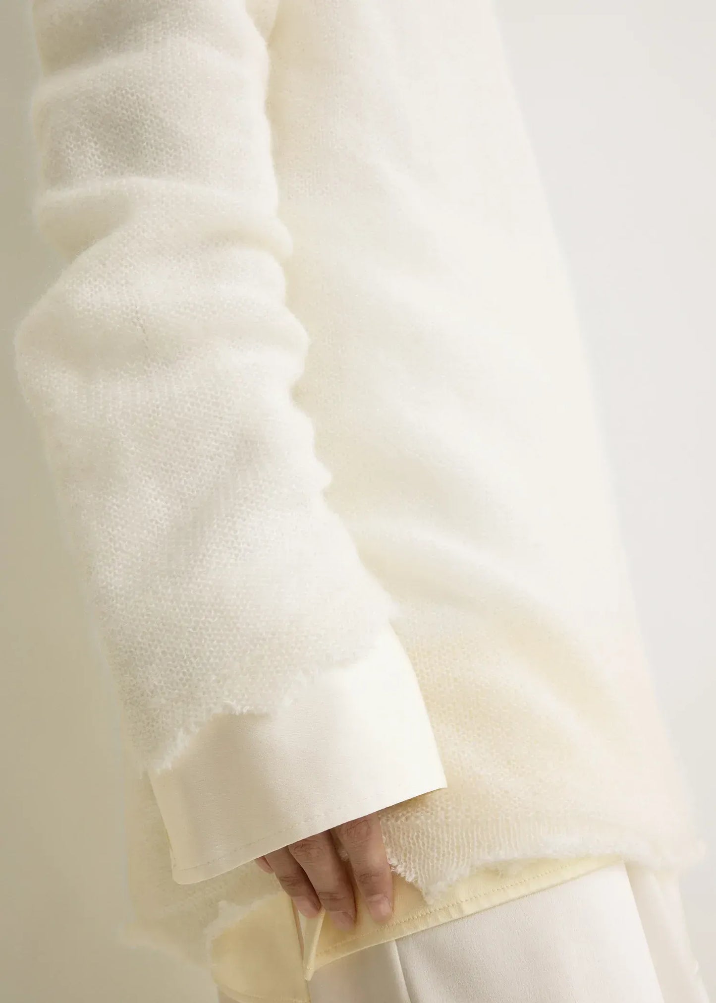 Pullover Long Open Weave in Off-White