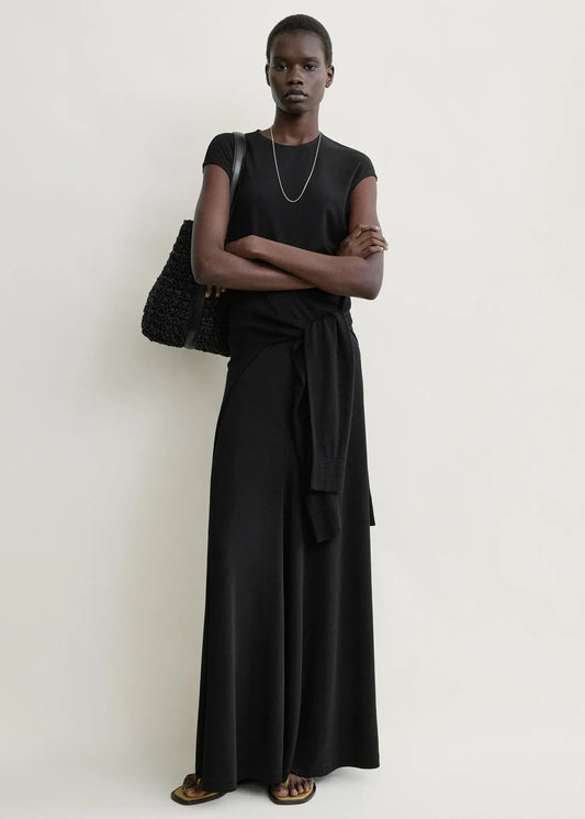 Rock Flared Jersey in Black