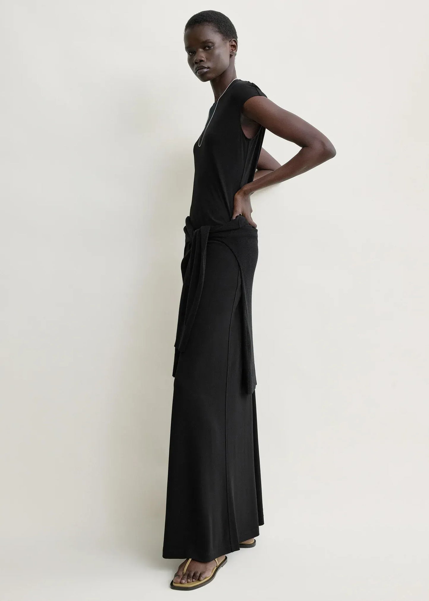 Rock Flared Jersey in Black