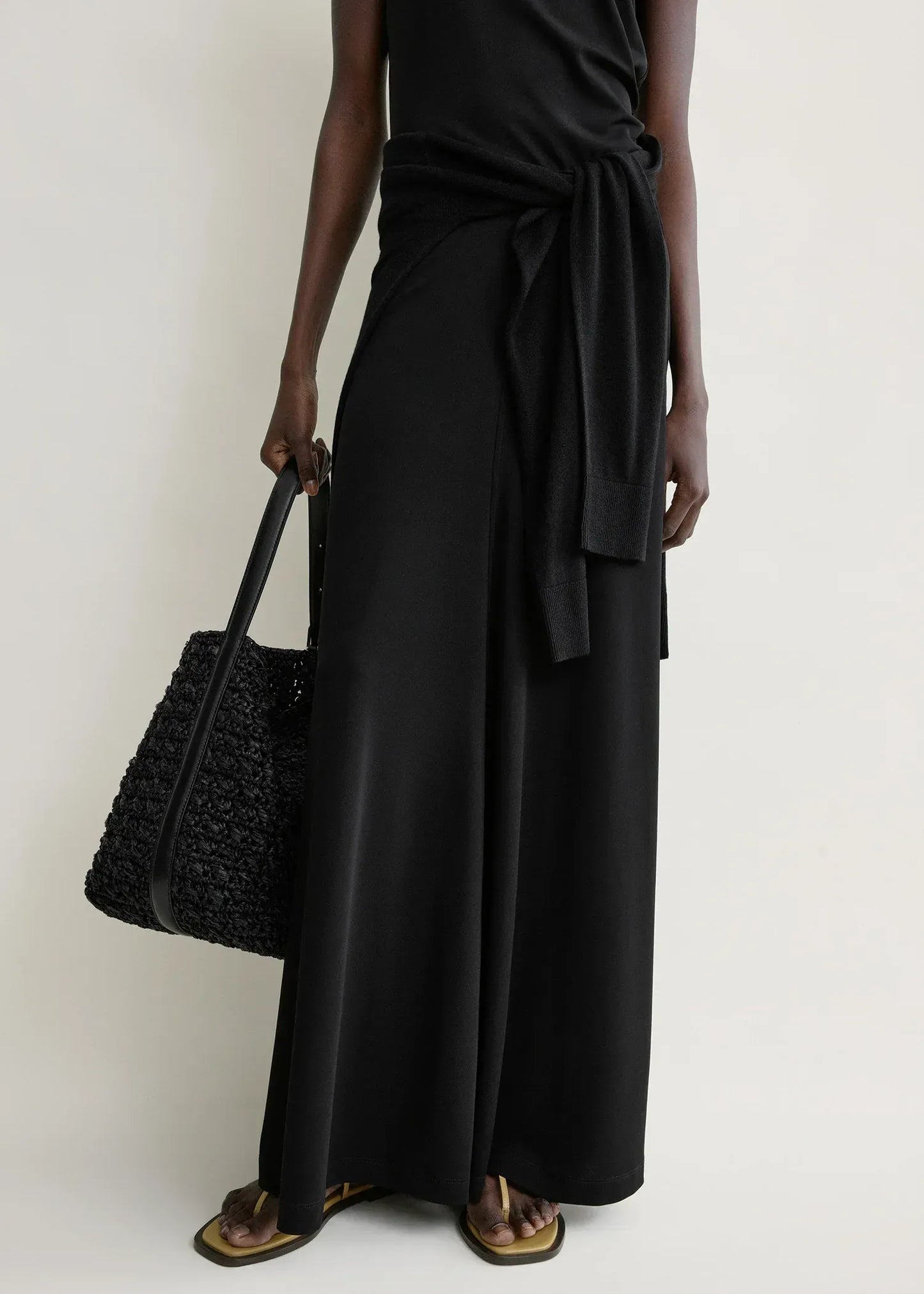 Rock Flared Jersey in Black