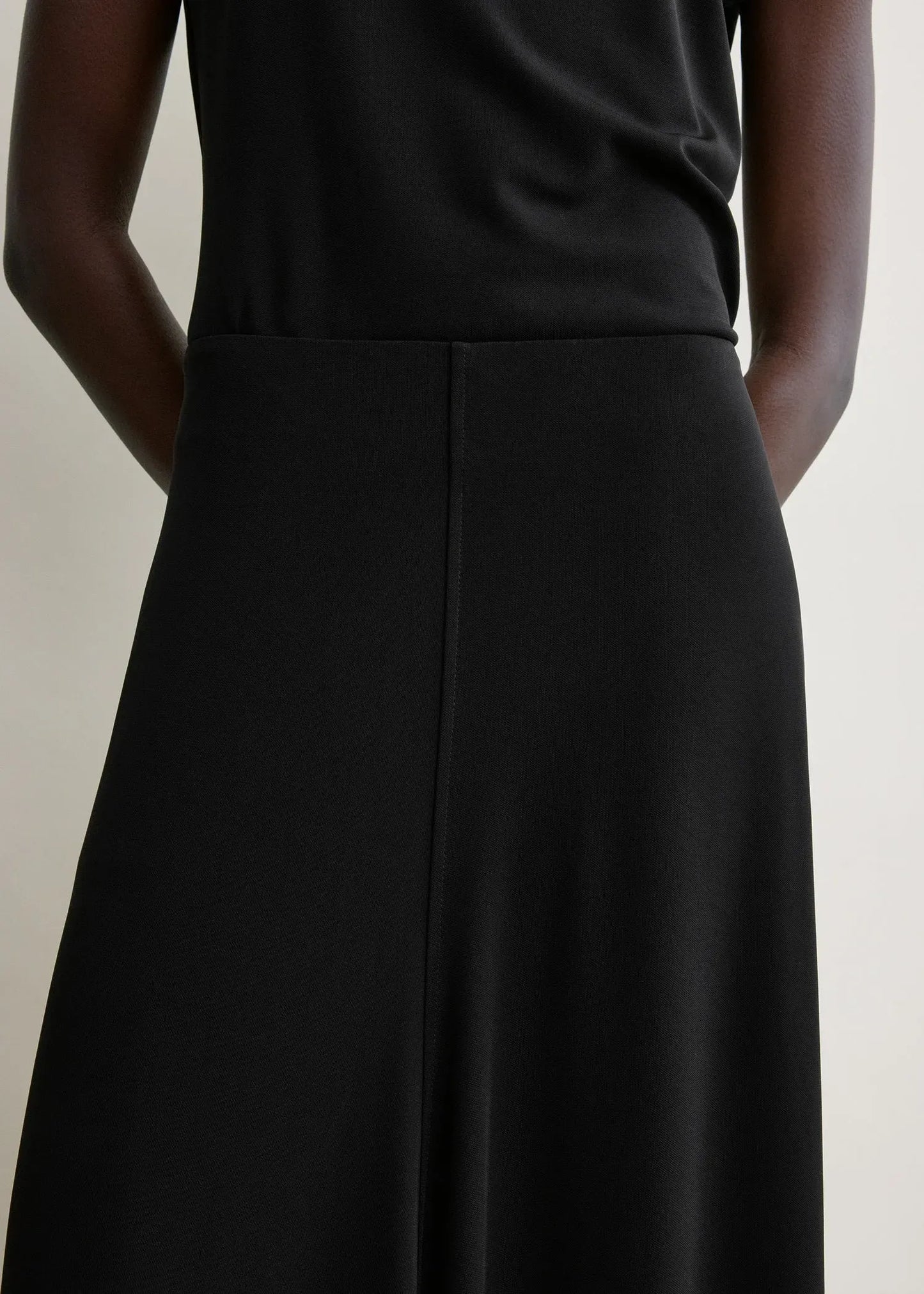 Rock Flared Jersey in Black