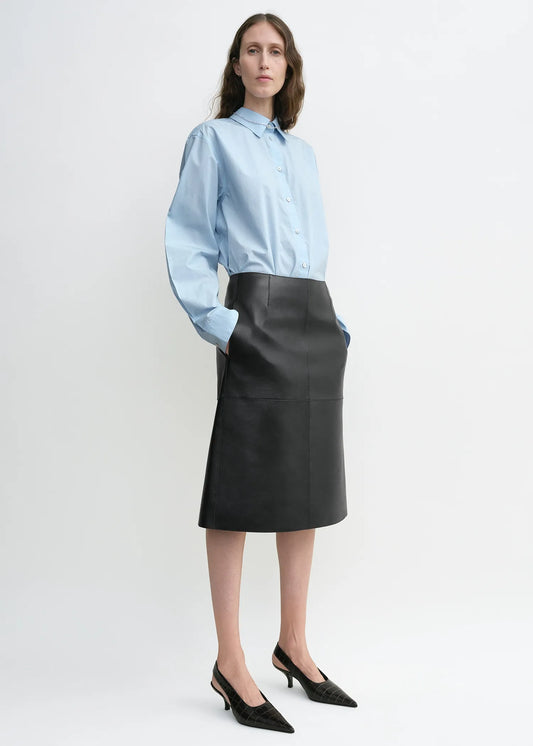 Rock Paneled Leather in Black