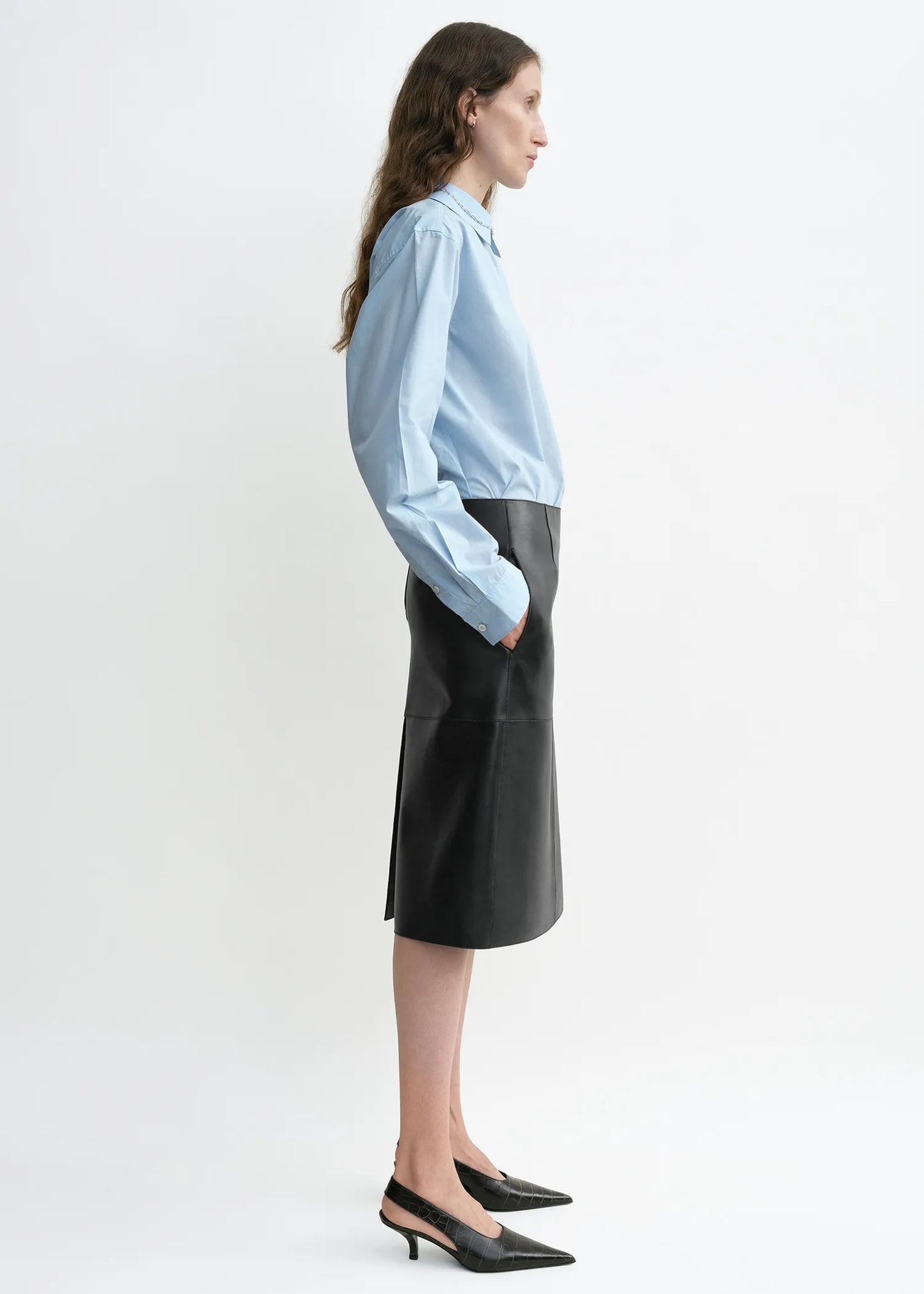 Rock Paneled Leather in Black