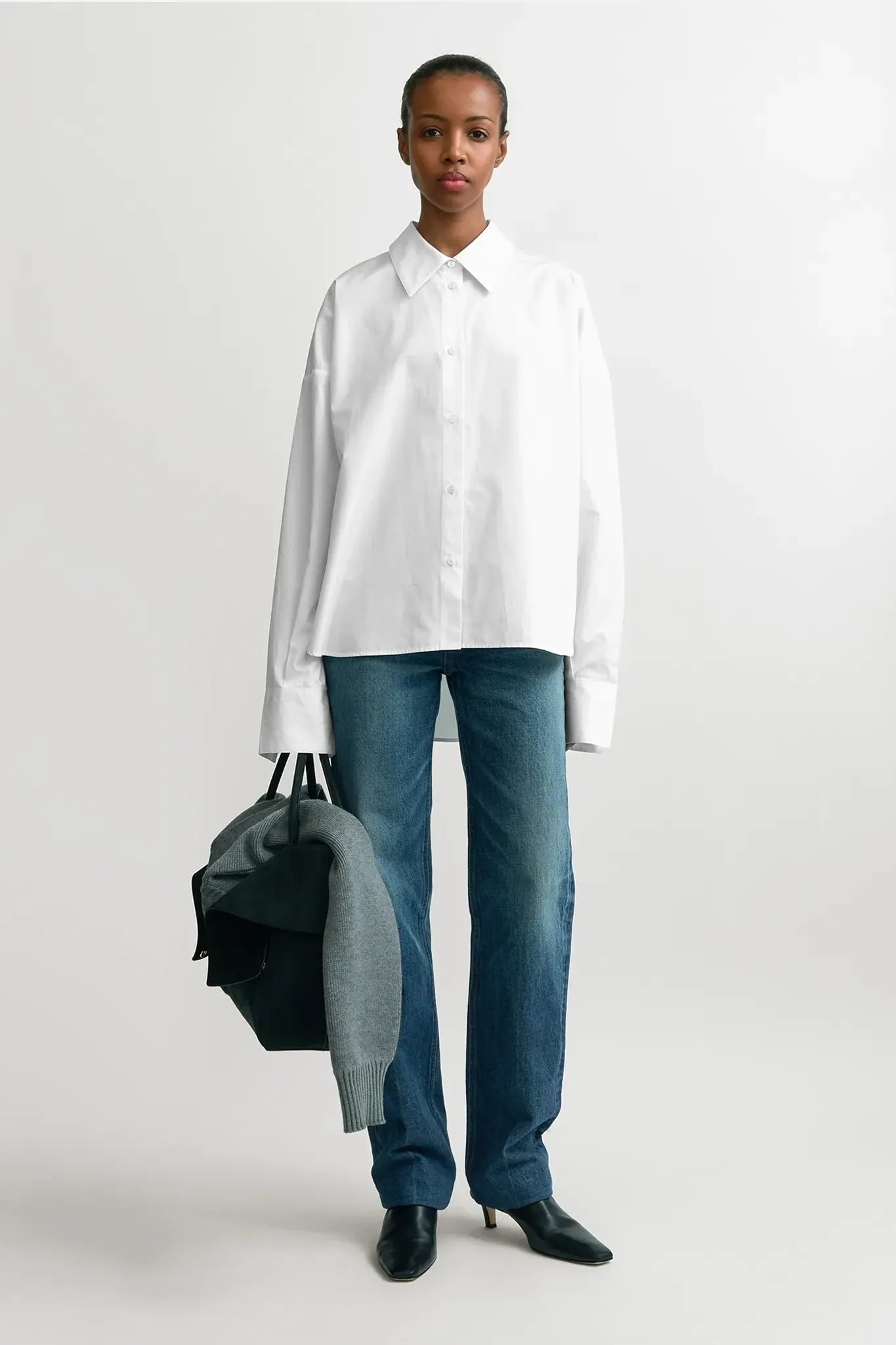 Shirt Boxy Poplin in White