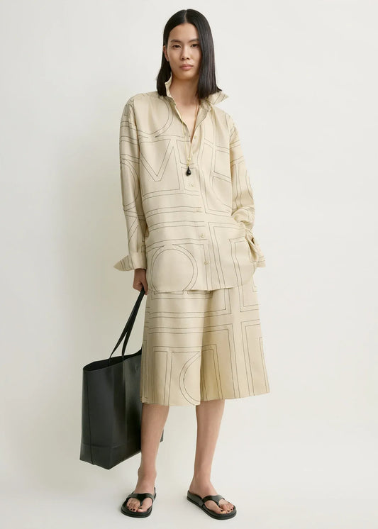 Shirt Classic Embroidered in Ivory
