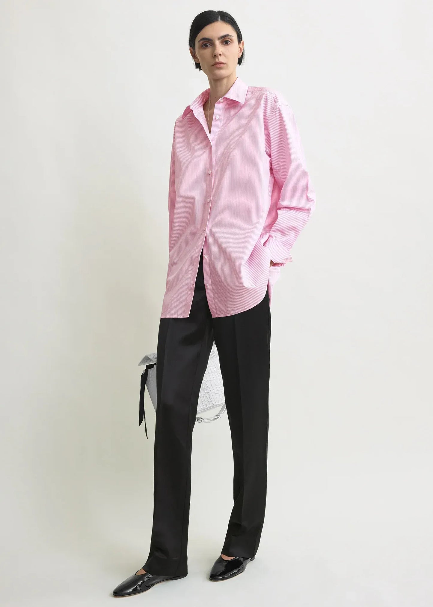 Shirt Classic Tumbled Striped in White Bloom