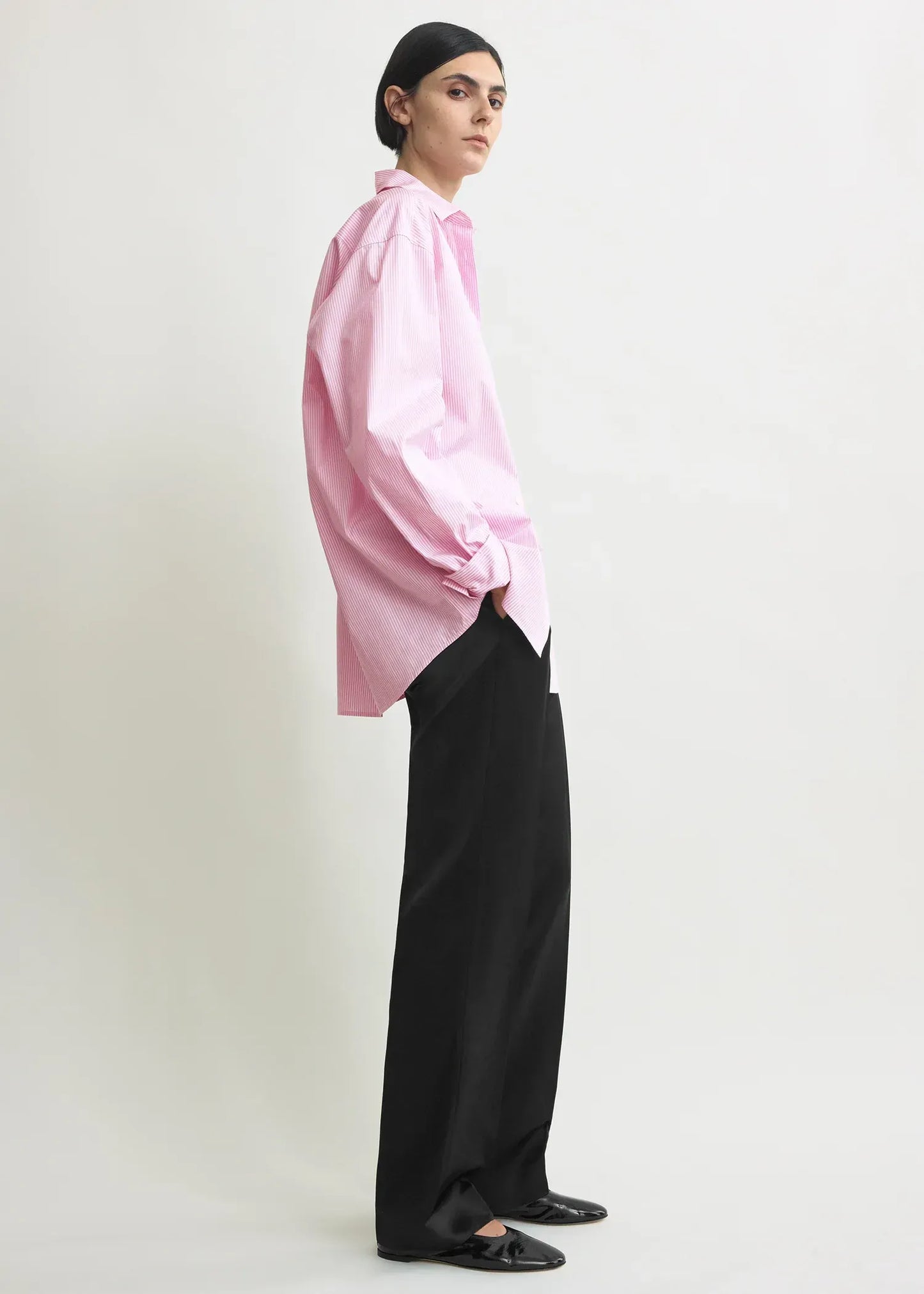 Shirt Classic Tumbled Striped in White Bloom