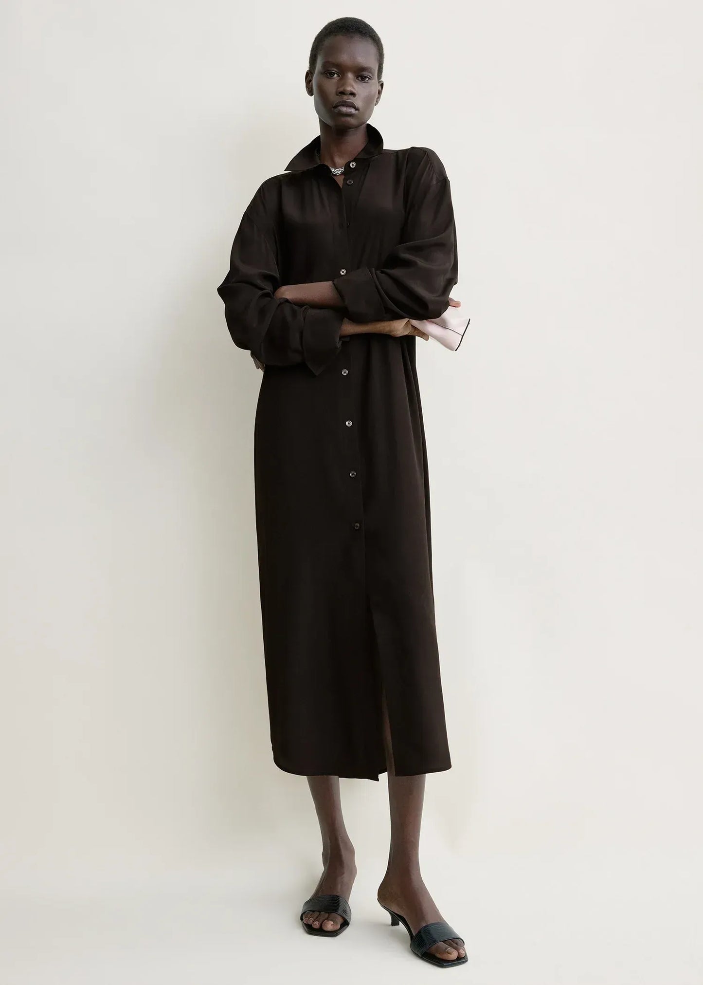 Shirtkleid Silk in Brown