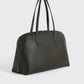 Tasche Grained-Leather Day in Dark Chocolate