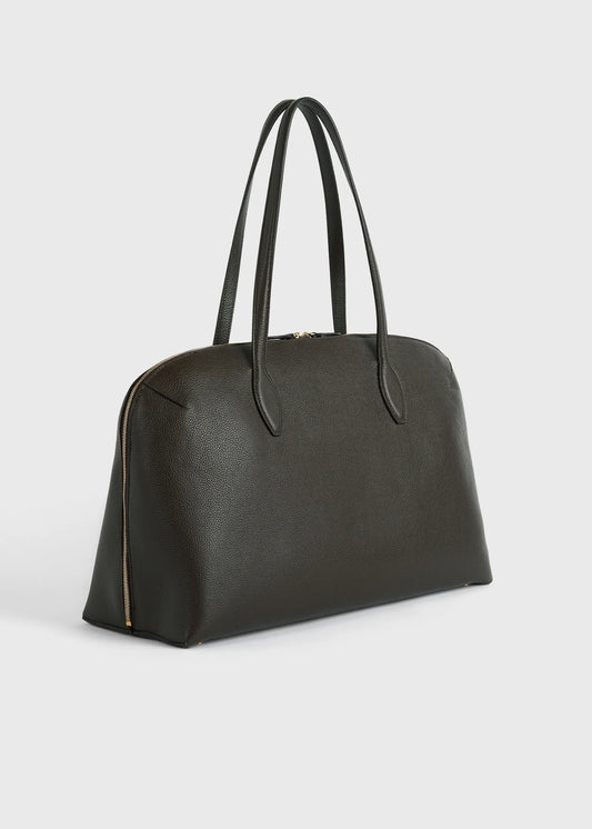 Tasche Grained-Leather Day in Dark Chocolate