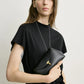 Clutch Mini T-Lock Leather in Black