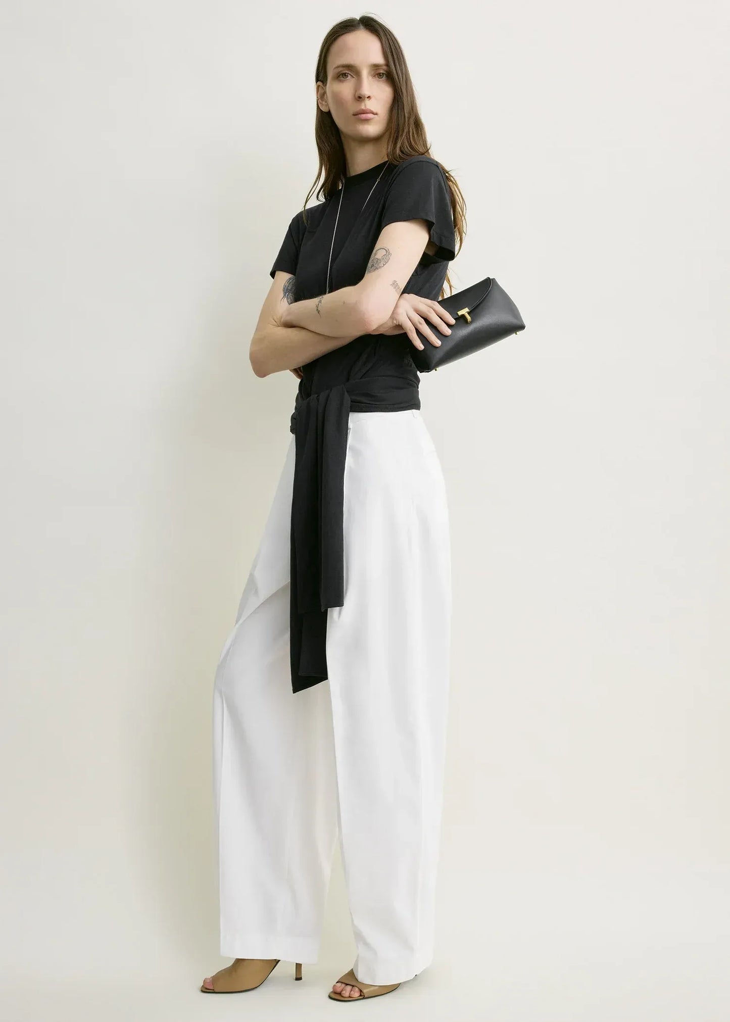 Clutch Mini T-Lock Leather in Black