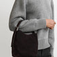 Tasche Petite Belted Suede Tote in Espresso