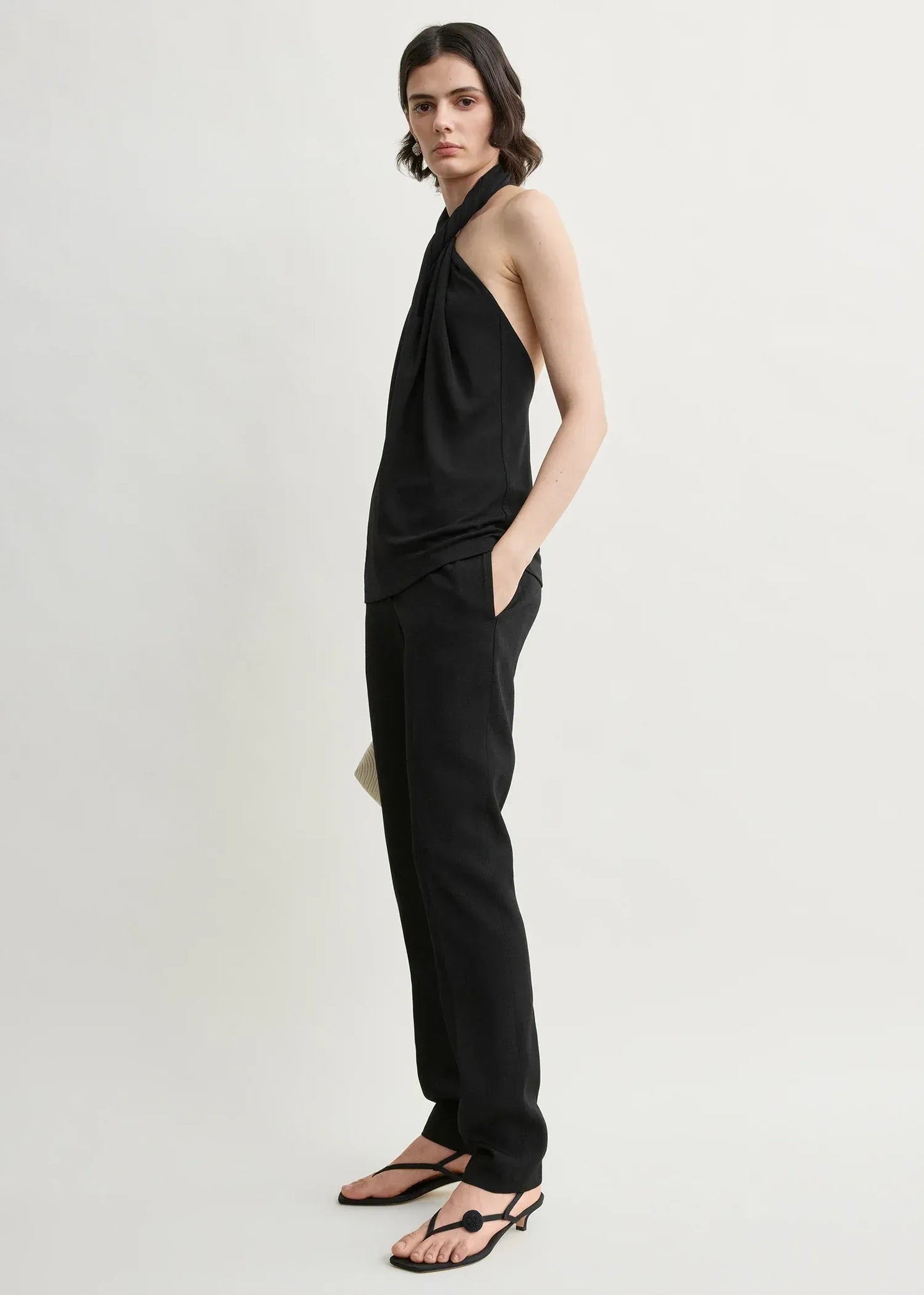 Top Twisted Jersey in Black