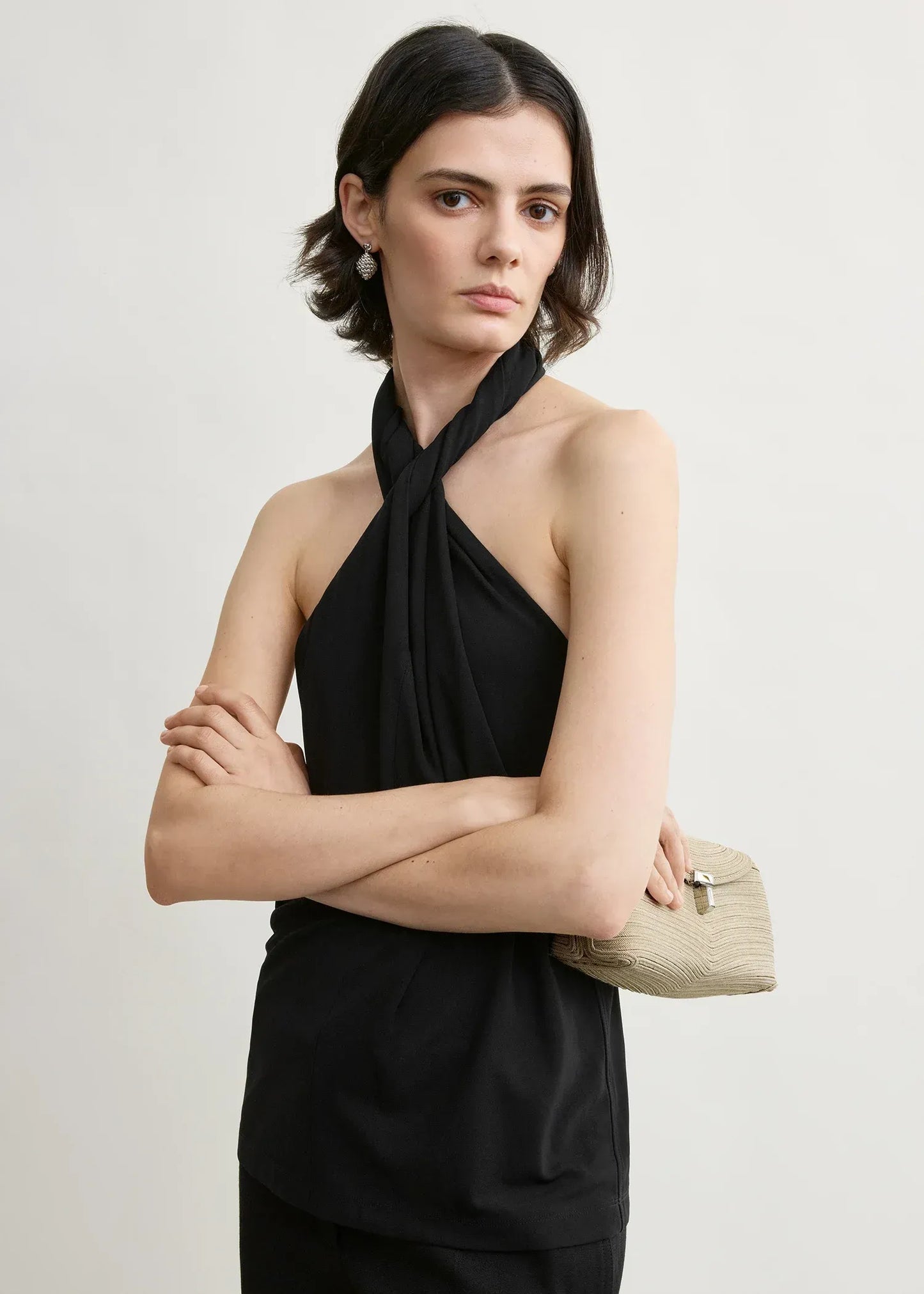 Top Twisted Jersey in Black