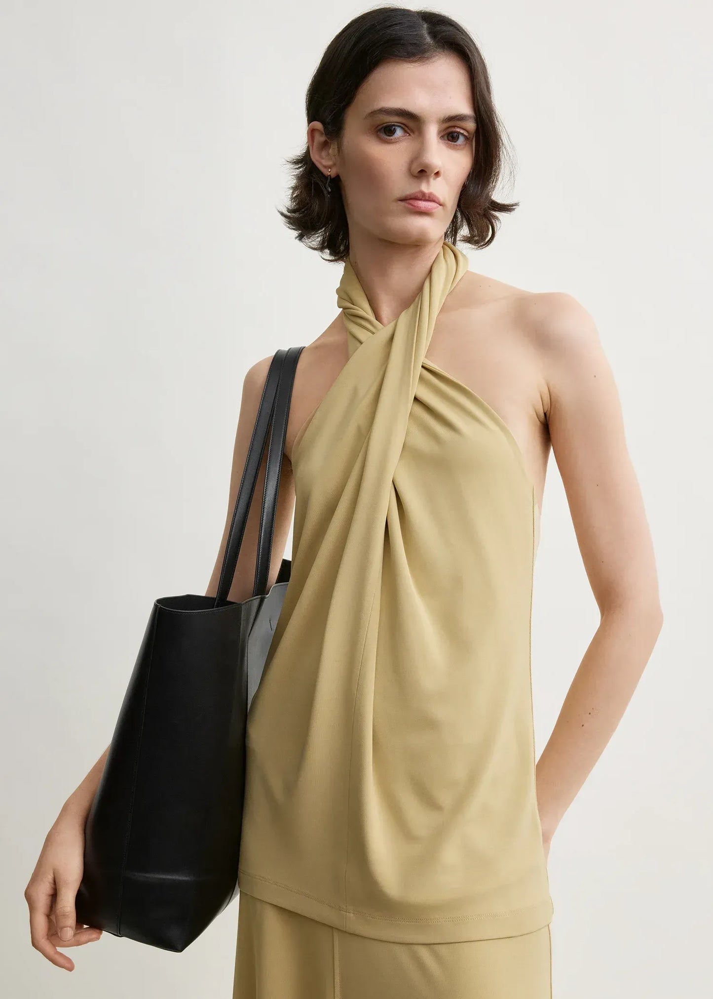 Top Twisted Jersey in Chai