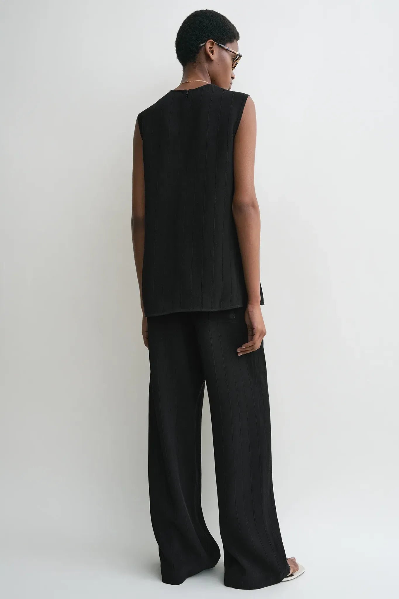 Top Woven Stripe in Black