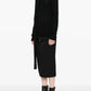 Pullover Draped-Scarf Fine Knit in Black