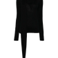 Pullover Draped-Scarf Fine Knit in Black